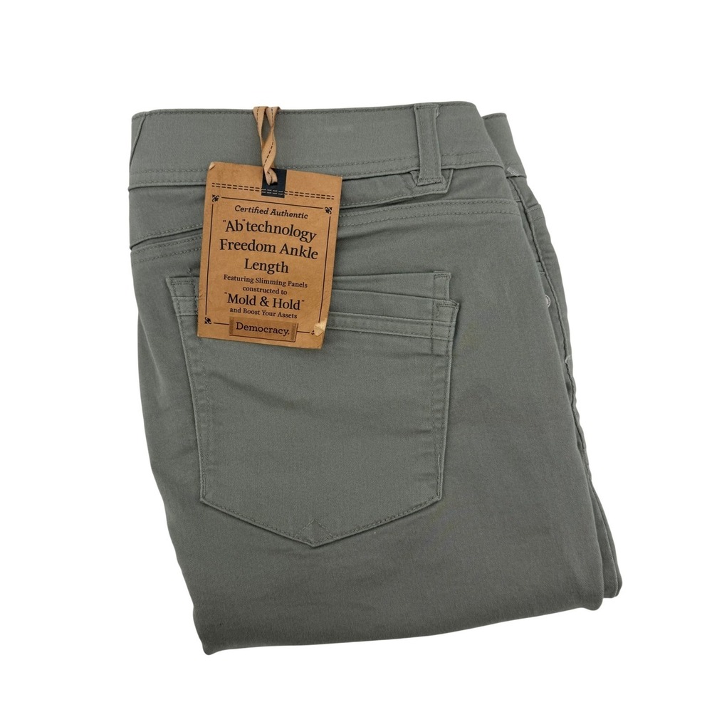 Democracy Ab Technology Gray Green Freedom Ankle Pants Women's Size 14 New